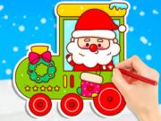 Jeu Livre de coloriage : Train de Noël  en ligne