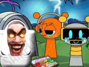 Jeu Toilettes Panic Skibidi du château de Sprunki  en ligne