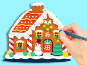 Jeu Livre de coloriage : Cabane en pain d'épices  en ligne