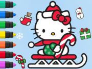 Jeu Livre de coloriage : Hello Kitty Noël  en ligne