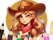 Jeu Livre de coloriage: Cowgirl  en ligne