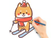 Jeu Livre de coloriage: chiot de ski  en ligne