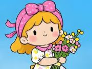 Jeu Puzzle de puzzle: petite fille de fleur  en ligne