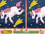Jeu La licorne trouve les différences  en ligne
