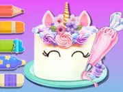 Jeu Livre de coloriage: gâteau à la licorne  en ligne