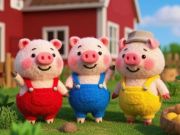 Jeu Trouvez les différences: les 3 petits cochons  en ligne