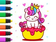 Jeu Livre de coloriage: Cupcake Unicorn  en ligne