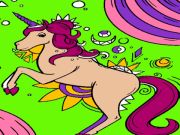 Jeu Coloriages de licorne magique  en ligne