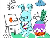 Jeu Livre de coloriage de lapin de Pâques  en ligne