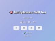 Jeu Test de compétences de multiplication en ligne