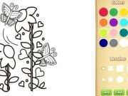 Jeu Butterflies and fleurs coloriage pour les enfants en ligne