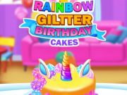 Jeu Gâteaux d'anniversaire pailletés arc-en-ciel en ligne
