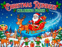 Jeu Christmas Reindeer Coloring Pages en ligne
