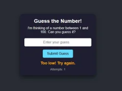 Jeu Number Guessing en ligne