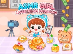 Jeu ASMR Girl: Livestream Mukbang en ligne