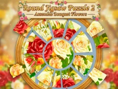 Jeu Round jigsaw Puzzle 2 - Assemble Bouquet flowers en ligne