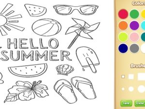 Jeu Bonjour livre de coloriage d'été pour les enfants en ligne