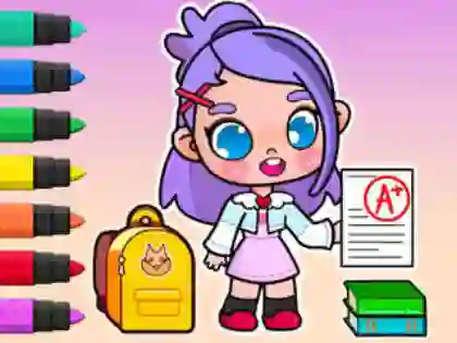 Jeu Coloring Book: Avatar School Day en ligne