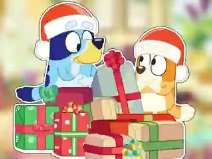 Jeu Jigsaw Puzzle: Bluey Christmas Unboxing en ligne