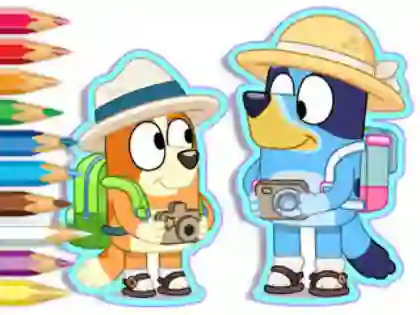 Jeu Coloring Book: Bluey Camping en ligne