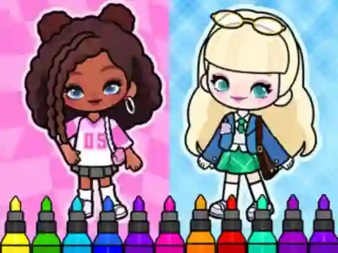 Jeu Coloring Book: Aha World Sporty Girl en ligne