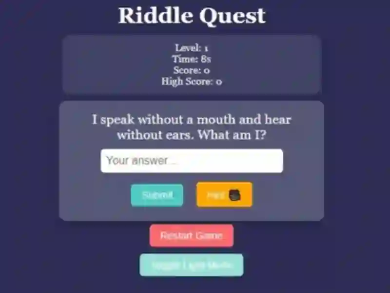 Jeu Riddle Quest Brain Teaser en ligne
