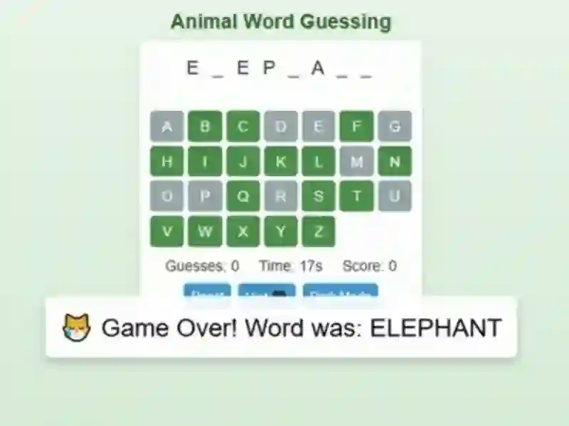 Jeu Animal Word Guessing Game en ligne