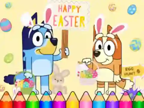 Jeu Coloring Book: Bluey Happy Easter en ligne