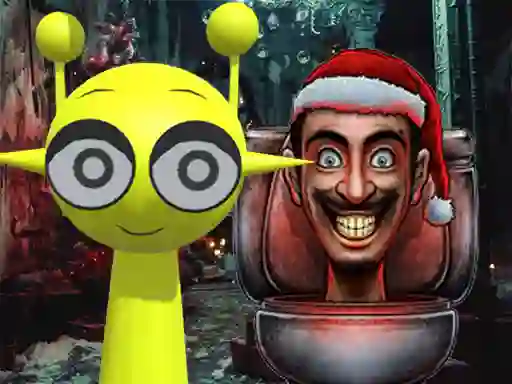 Jeu Sprunki in Backrooms Christmas Skibidi en ligne