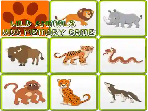 Jeu Wild Animals Kids Memory game en ligne