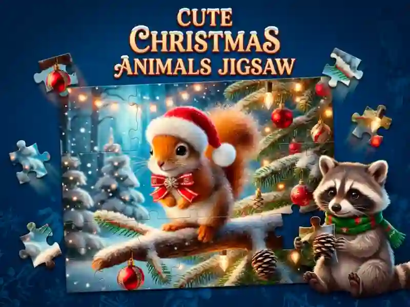 Jeu Cute Christmas Animals Jigsaw en ligne