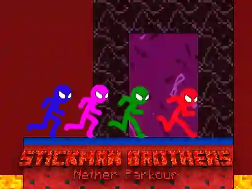 Jeu Stickman Brothers Nether Parkour en ligne