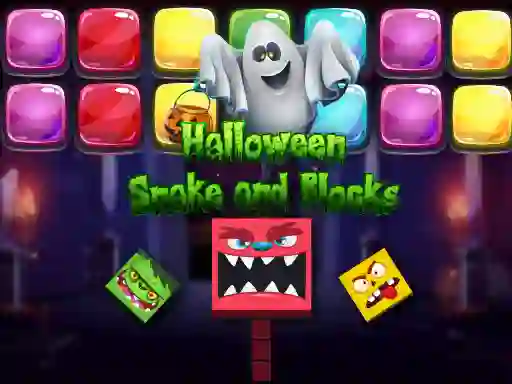 Jeu Halloween Snake and Blocks en ligne