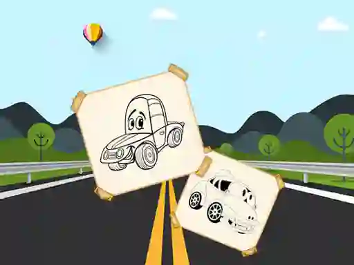Jeu Funny Cars For Kids Coloring en ligne