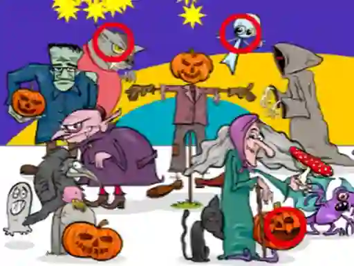 Jeu Find 5 Differences Halloween en ligne