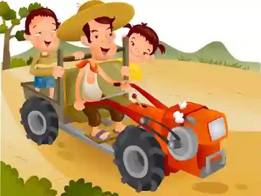 Jeu Cartoon Tractor Puzzle en ligne