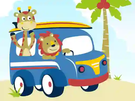 Jeu Cute animals with cars difference en ligne