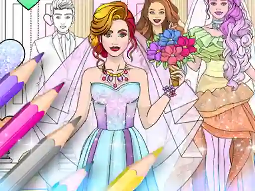 Jeu Wedding Coloring Dress Up en ligne