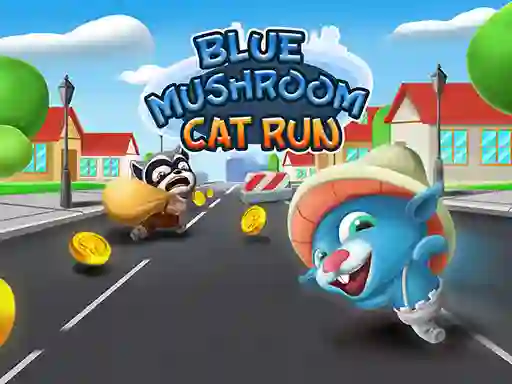 Jeu Blue Mushroom Cat Run en ligne