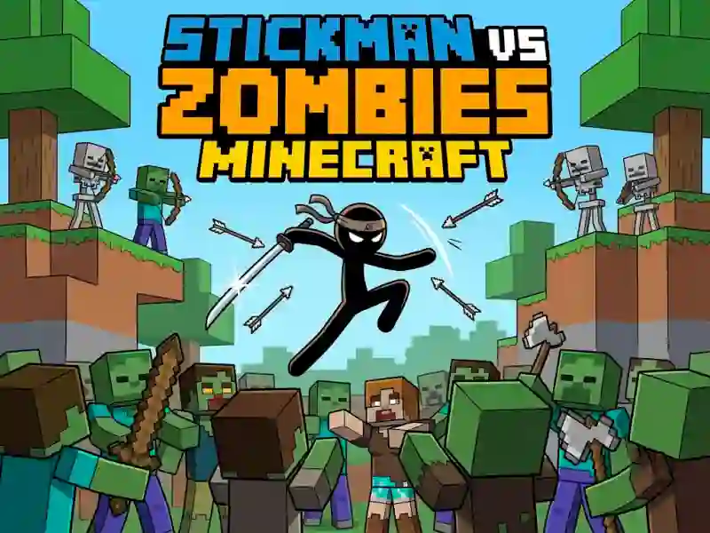 Jeu Stickman vs Zombies Minecraft en ligne