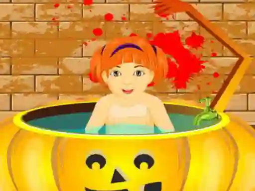 Jeu Little Baby Halloween Bathing en ligne