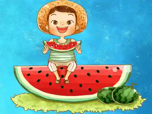 Jeu Watermelon and Drinks Puzzle en ligne