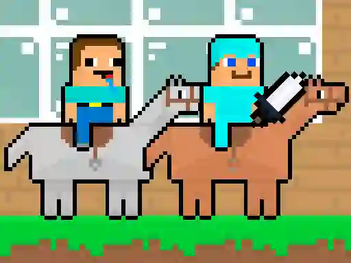 Jeu Noob vs Pro HorseCraft en ligne