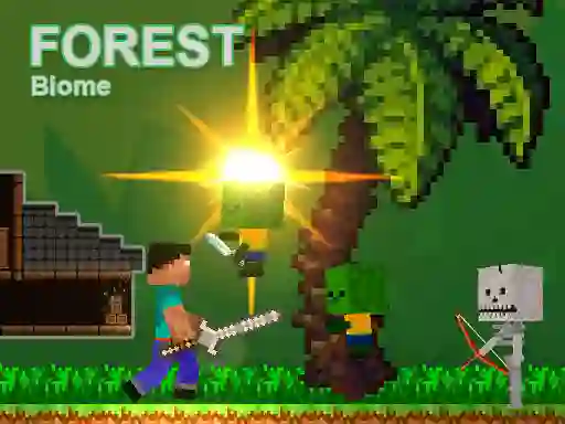 Jeu Noob vs Zombies - Forest biome en ligne