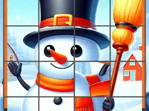 Jeu Happy Snowman Puzzle en ligne