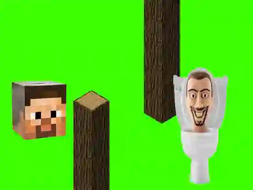 Jeu Spinning Skibidi Toilet Flappy Minecraft en ligne