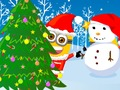 Jeu Guerres de boules de neige de Noël des Minions  en ligne