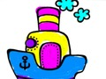 Jeu Retour à l'école: coloriage de bateaux  en ligne