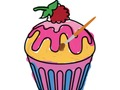 Jeu Coloration délicieux cupcake  en ligne