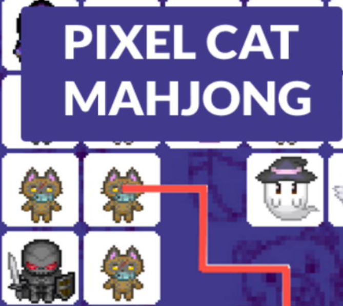 Jeu Mahjong chat pixel  en ligne